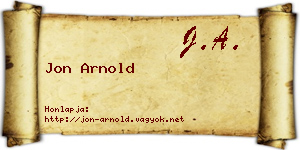 Jon Arnold névjegykártya
