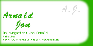 arnold jon business card
